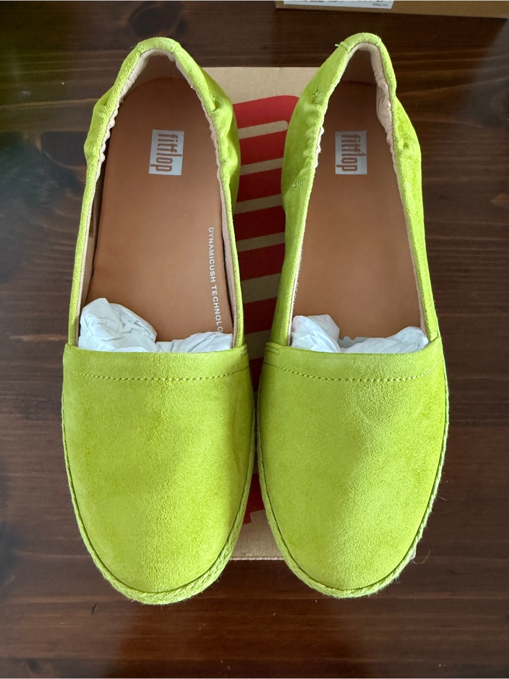 Fitflop Women's Lime Green Suede Slip-On Loafers